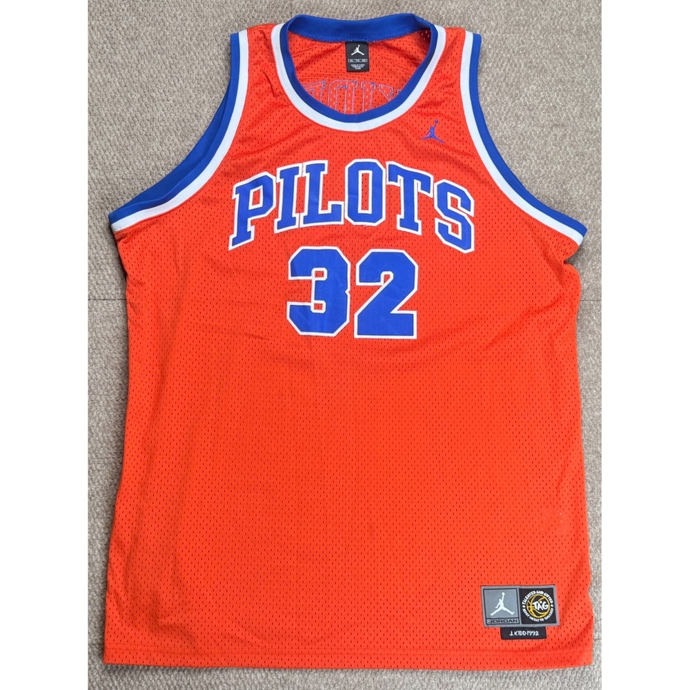 Air Jordan Vtg TAG #32 Jason Kidd‎ 1992 Pilots Basketball Jersey Size 2XL